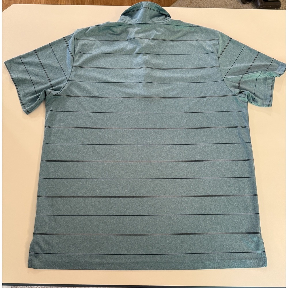 Adidas Golf Mens Short Sleeve Polo Golf Shirt Size 2XL Blue Sportswear Striped - Picture 2 of 6